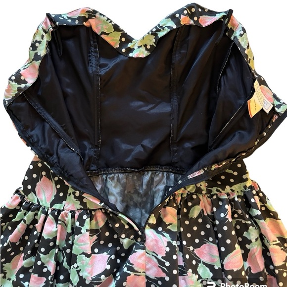 Vintage 80’s Gunne Sax Jessica McClintock Strapless Rosebud Print Dress Size 7/8 - Picture 12 of 16